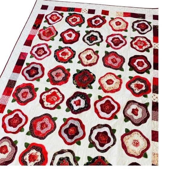 French Rose Raw Edge Applique Quilt